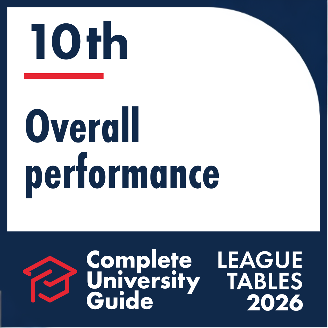 Complete University Guide League Tables 2026 — 10th for overall performance