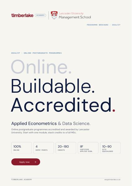 Timberlake postgraduate programme brochure cover